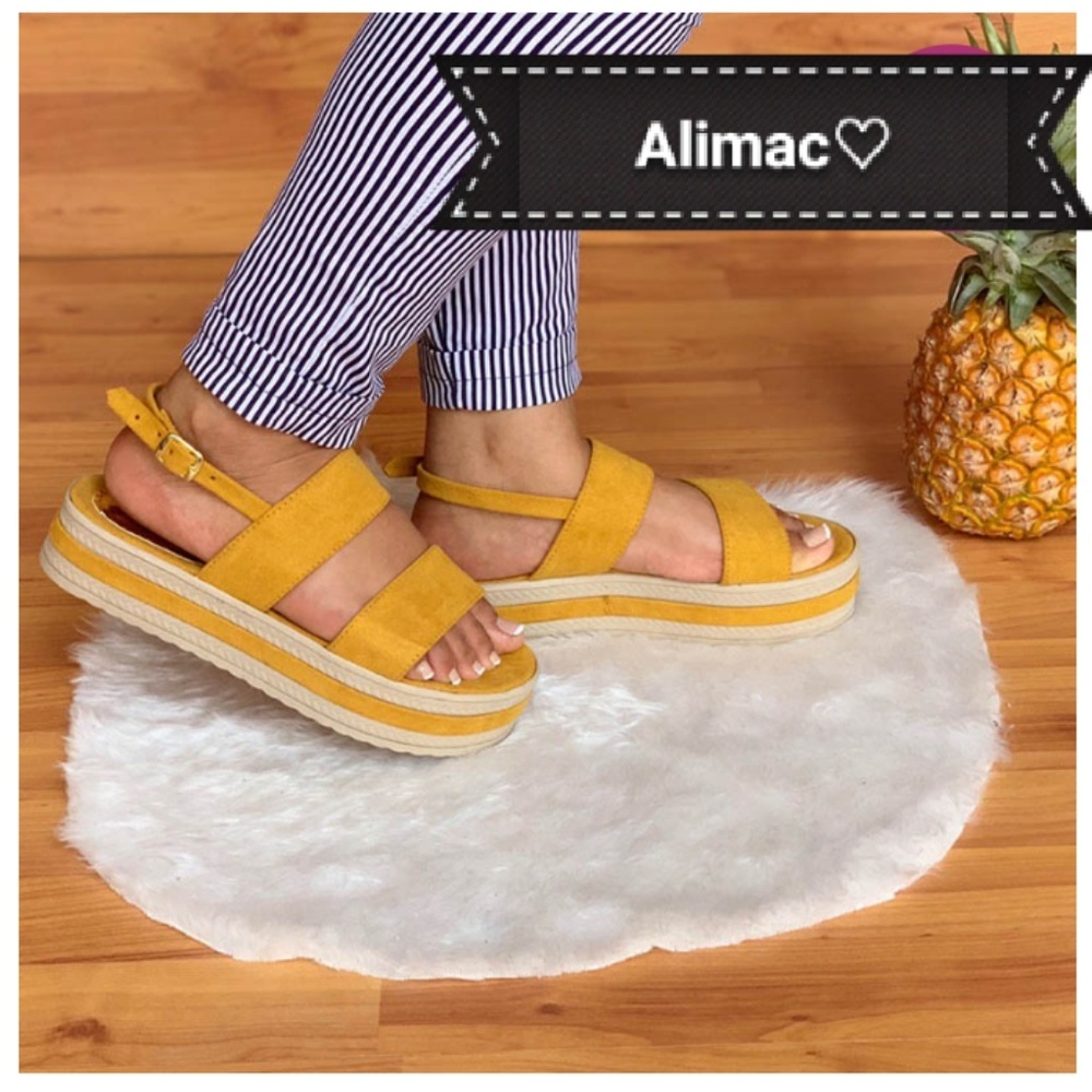 Mustard Platform Sandals
